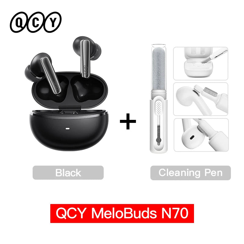 QCY MeloBuds N70 Bluetooth 6.0 ANC Earbuds | LDAC Hi-Res | 6-Mic | 50H | Wireless Charging