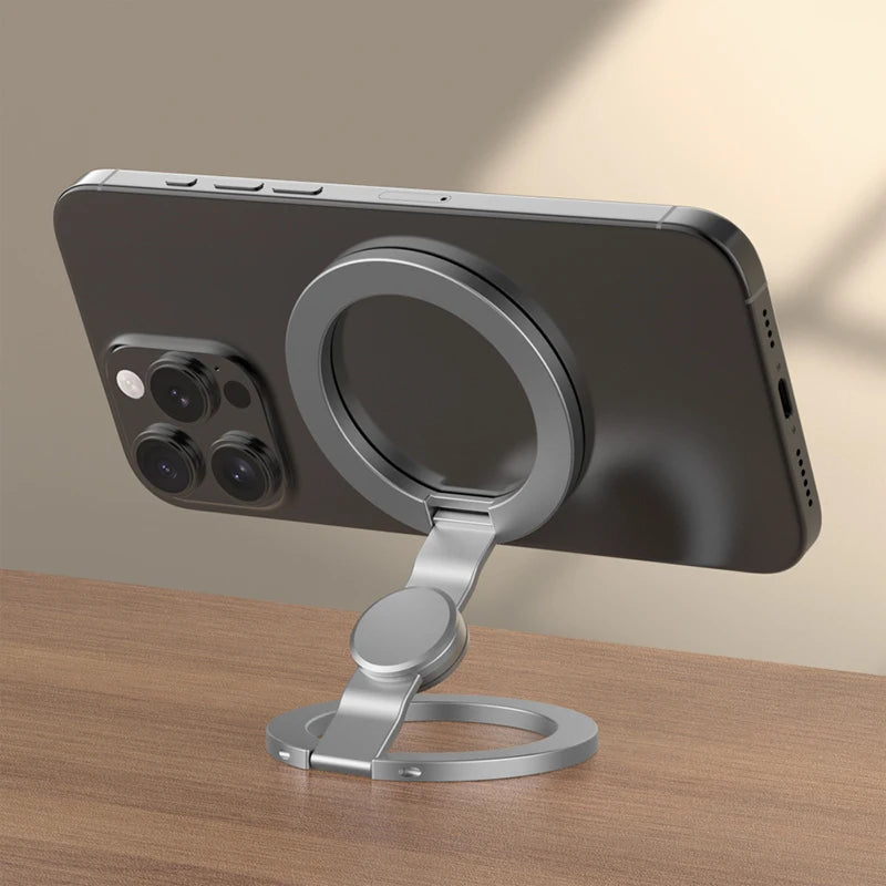 2025 Double-Sided MagSafe Phone Holder for iPhone 14/15/16, Foldable 360° Rotating Stand with Strong Magnet & Finger Grip Support