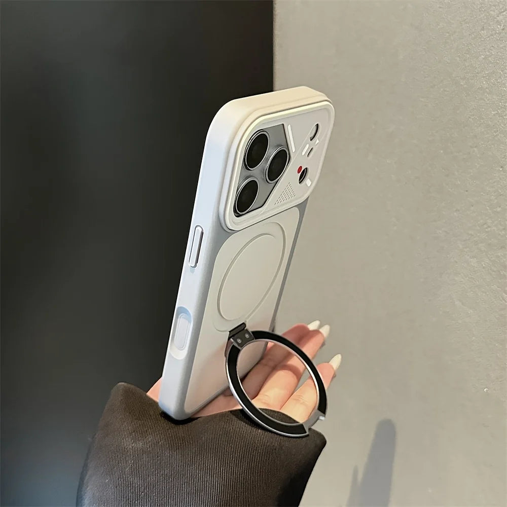 Armor MagSafe Case with Metal Ring Kickstand for iPhone 11-17 Pro Max