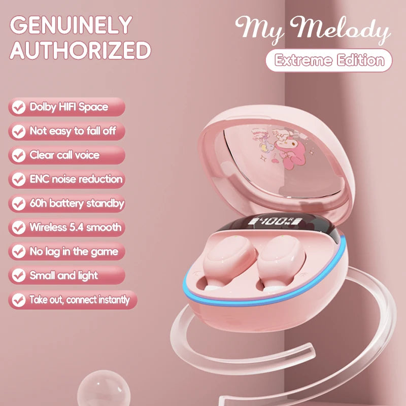 Hello Kitty Wireless Earbuds with Waterproof Charging Case