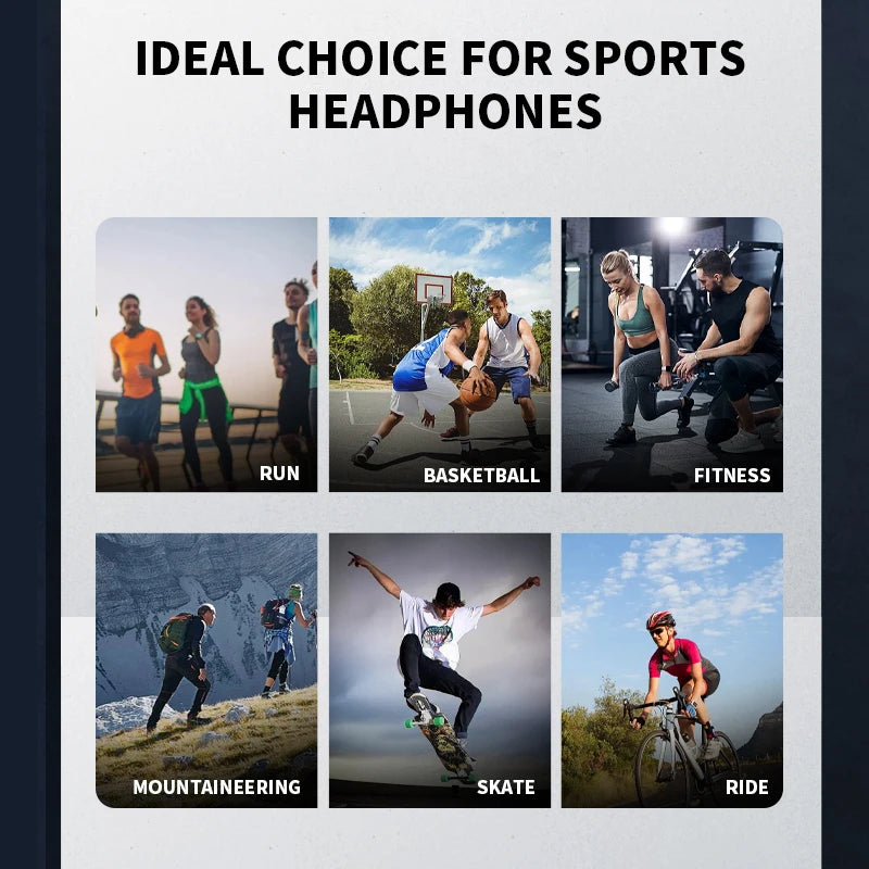 Bone Conduction Earphones Waterproof Bluetooth 5.3 - Best for Sports