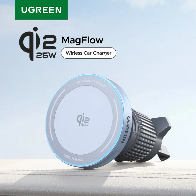 UGREEN Qi2.2 25W Magnetic Car Charger and Phone Holder