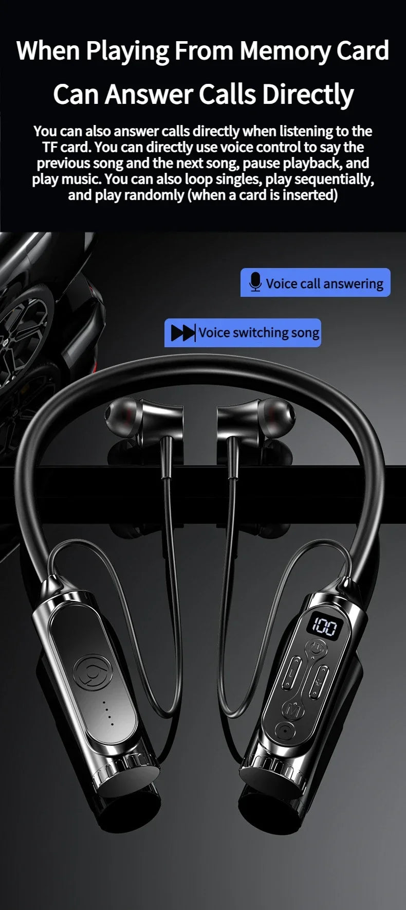 Luxuglow Waterproof Neckband Bluetooth Earphones with Power Bank
