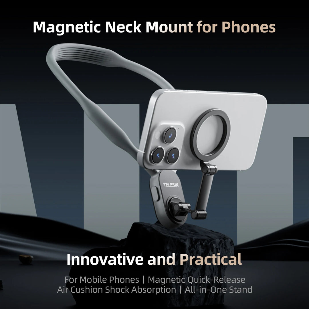 TELESIN Magnetic Neck Mount – Hands-Free POV Phone Holder