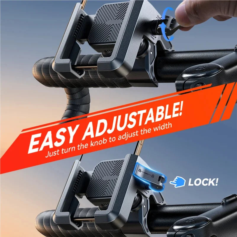 JOYROOM Motorcycle Phone Mount – Dual Shock Absorber Bike Holder 4.7''–7''
