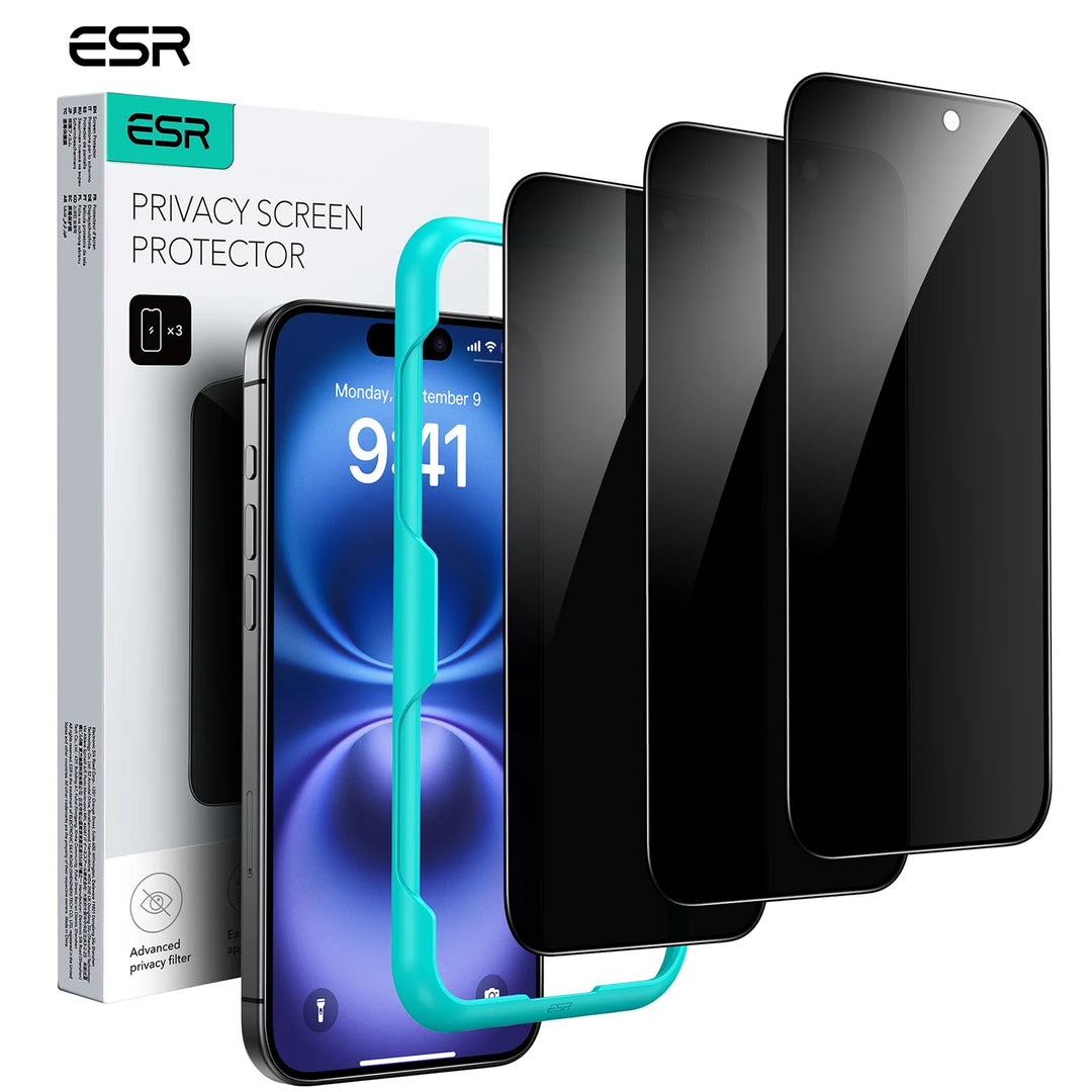 ESR Tempered Glass Screen Protector iPhone 17 16 15 14 13 Pro Max HD Clear Anti-Spy Privacy Film