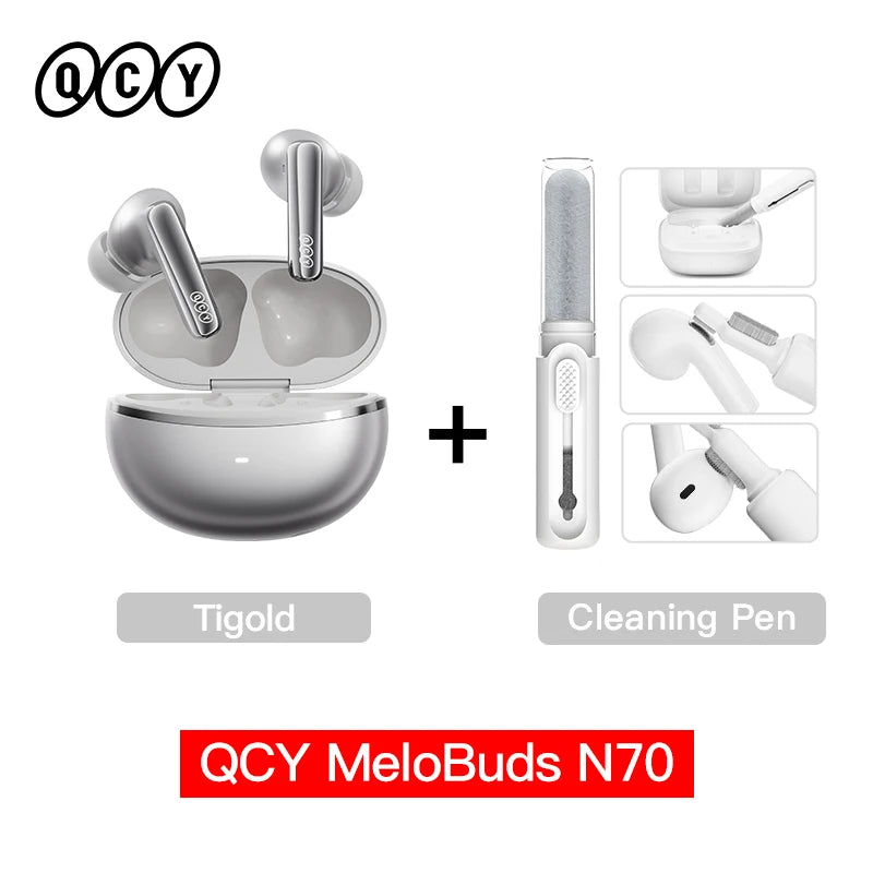 QCY MeloBuds N70 Bluetooth 6.0 ANC Earbuds | LDAC Hi-Res | 6-Mic | 50H | Wireless Charging