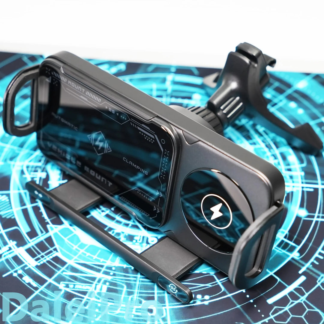 Electric Car Phone Mount Wireless Charger Auto-Clamp 15W