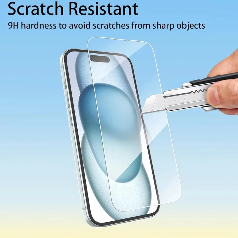 Clear Tempered Glass iPhone Screen Protector | Anti-Fingerprint Film iPhone 17 16 15 14 13 12 11