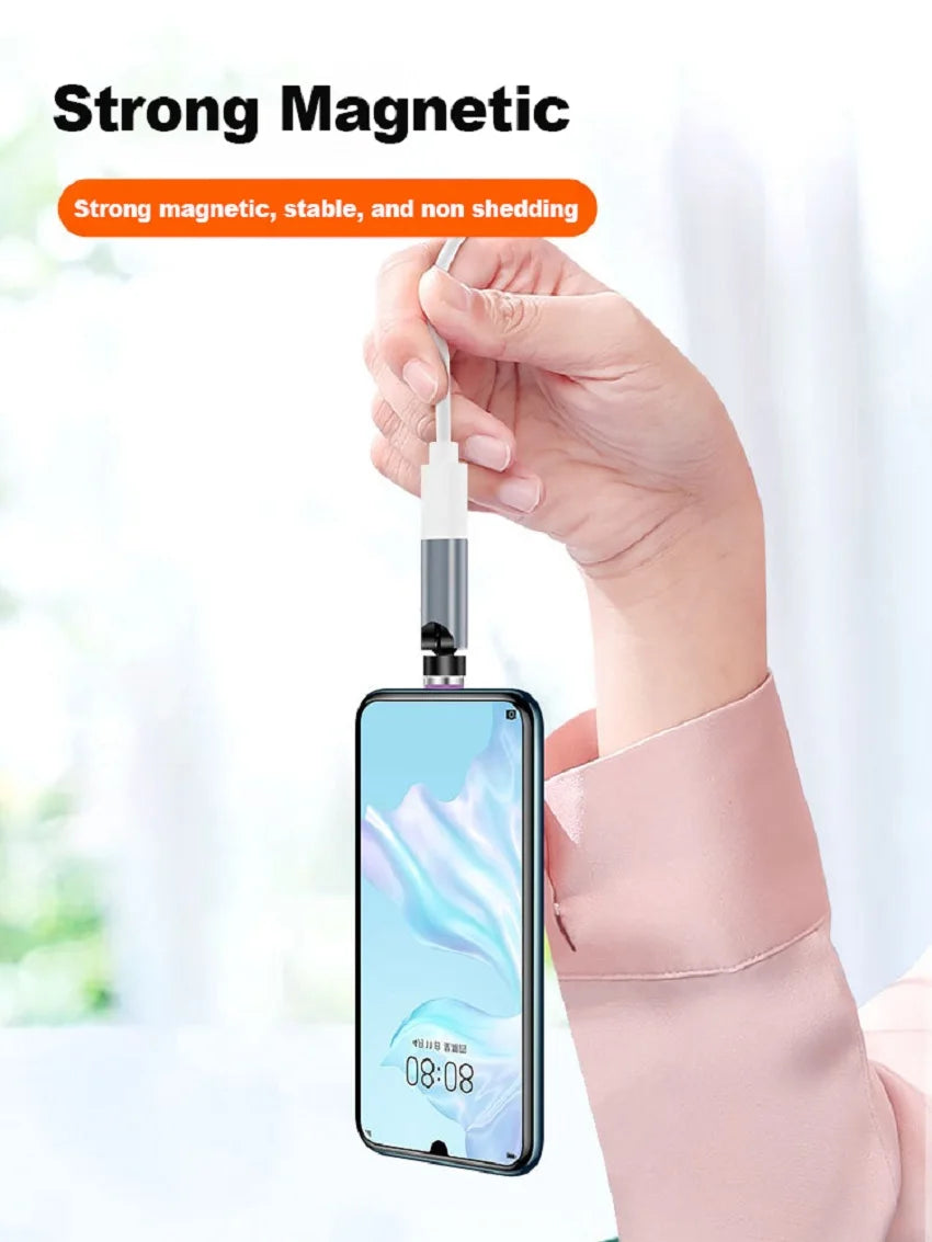 Bkiyougo 540° Magnetic Type-C Adapter | PD 5A Fast Charging | Data Transfer | iPhone & Android