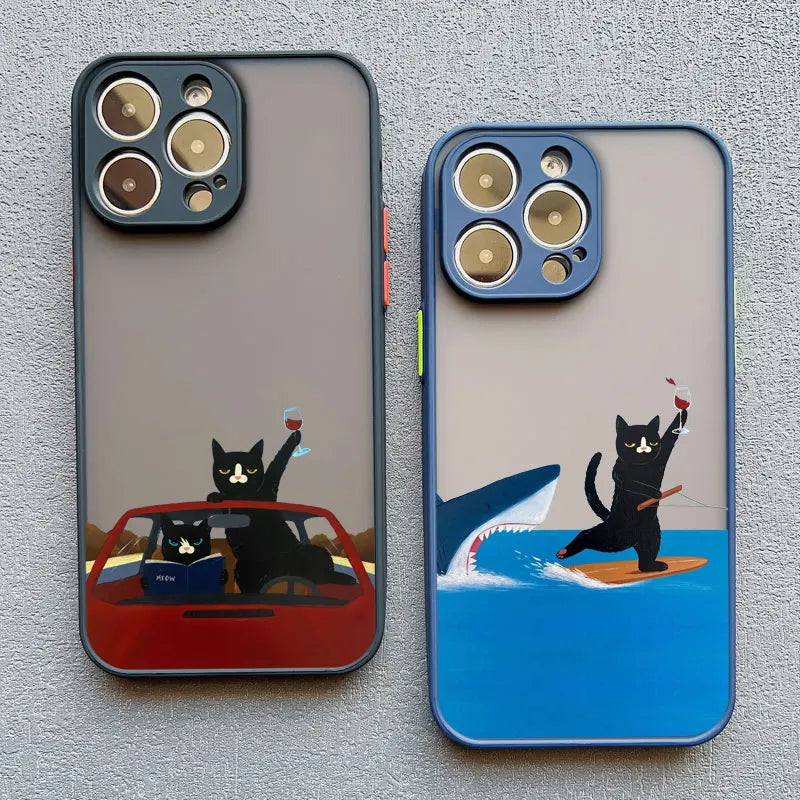 Funny Cat iPhone Case (Cartoon Shockproof Cover)