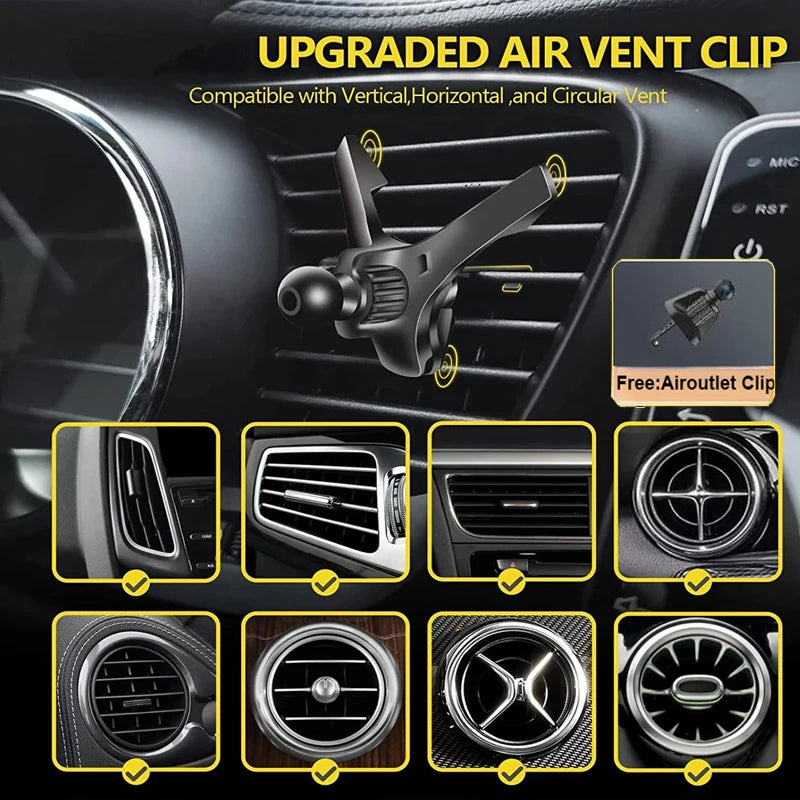 Auto-Clamp Wireless Car Phone Holder Charger Vent Mount