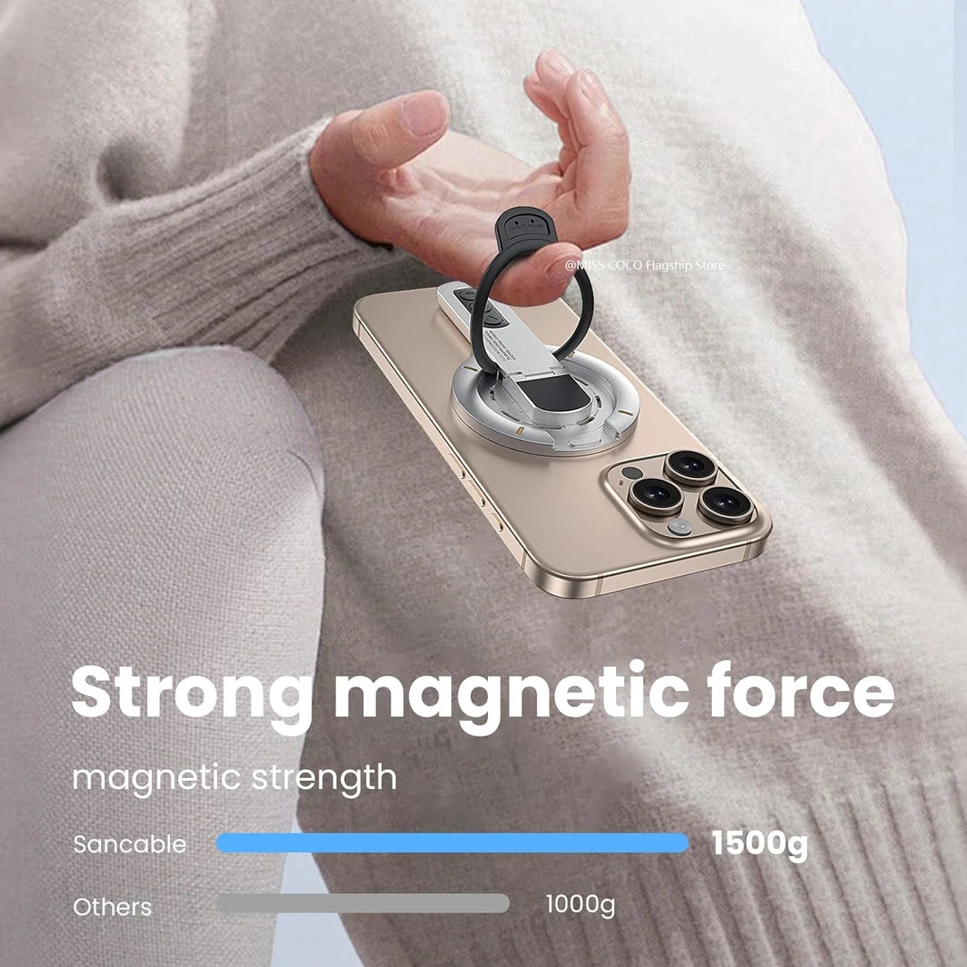 Dual-Sided Magnetic Phone Ring Holder | 360° Rotating Desktop Stand | Universal Smartphone Mount