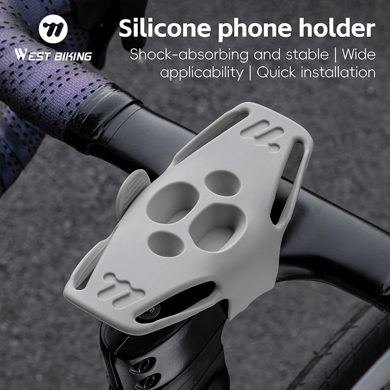 WEST BIKING Silicone Bike Phone Holder – Shock Absorbing Mount