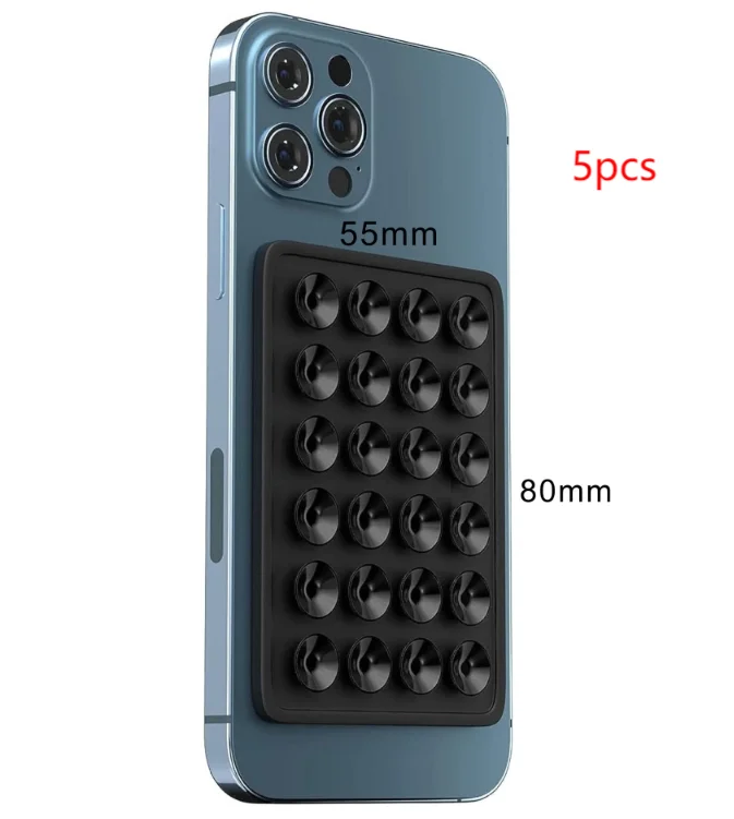 Silicone Suction Phone Holder for Wall & Mirror - Hands-Free Mount