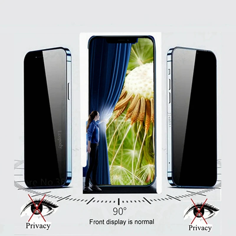 Anti-Spy Privacy Tempered Glass iPhone Screen Protector | Full Cover Anti-Peep Film iPhone 16–6 SE