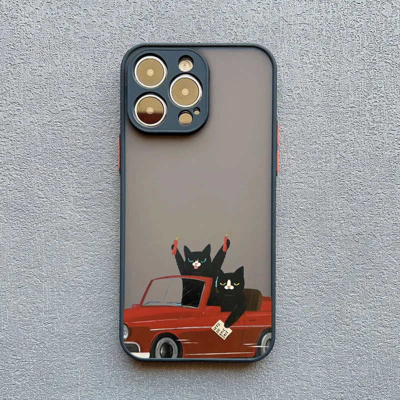 Funny Cat iPhone Case (Cartoon Shockproof Cover)