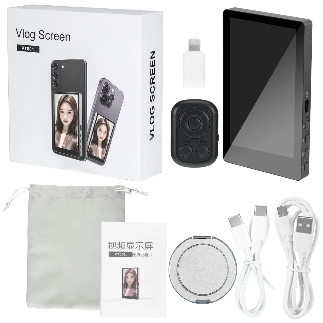 Wireless Lavalier Mic & Magnetic Monitor Kit for Smartphone Vlogging