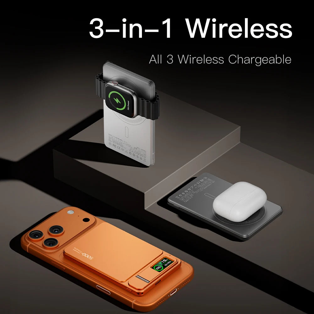 CCC 10000mAh 3-in-1 Magnetic Wireless Power Bank 20W Fast Charging MagSafe iPhone & Apple Watch