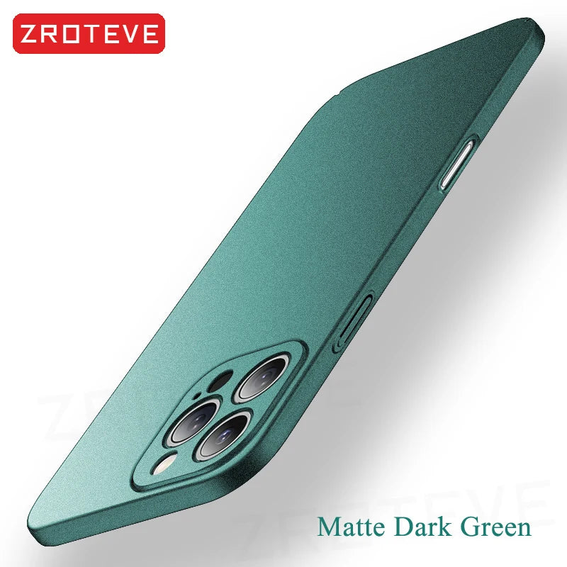 ZROTEVE Slim Matte iPhone Case | Hard PC Anti-Fingerprint Cover iPhone 17–12