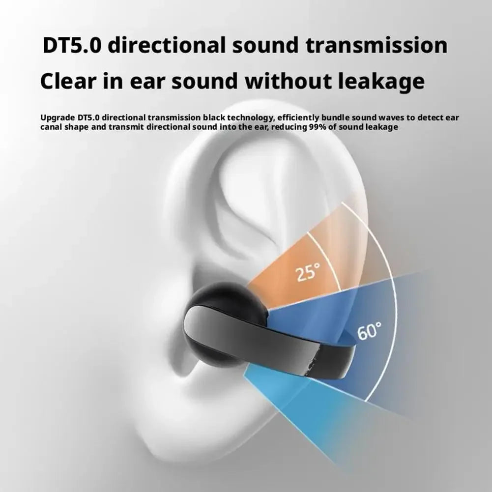 MOONBIFFY ANC Waterproof Bluetooth 5.4 Ear Clip Headphones for Sports