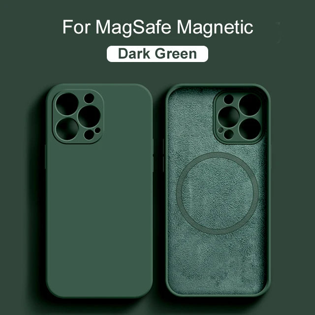 keai MagSafe Liquid Silicone iPhone Case | Magnetic Wireless Charging Cover iPhone 15–8 XR XS X