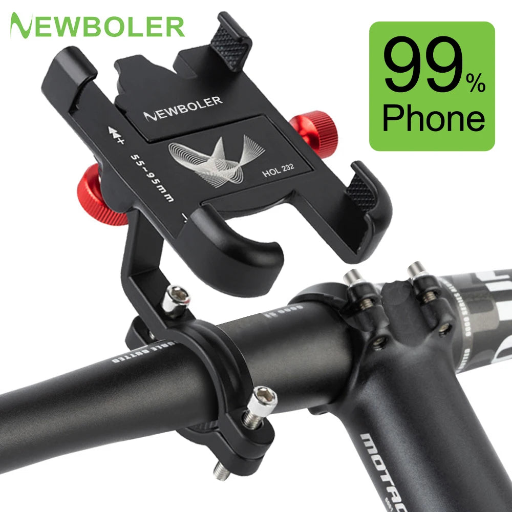 NEWBOLER Aluminum MTB Bike Phone Mount – 360° Rotatable Holder