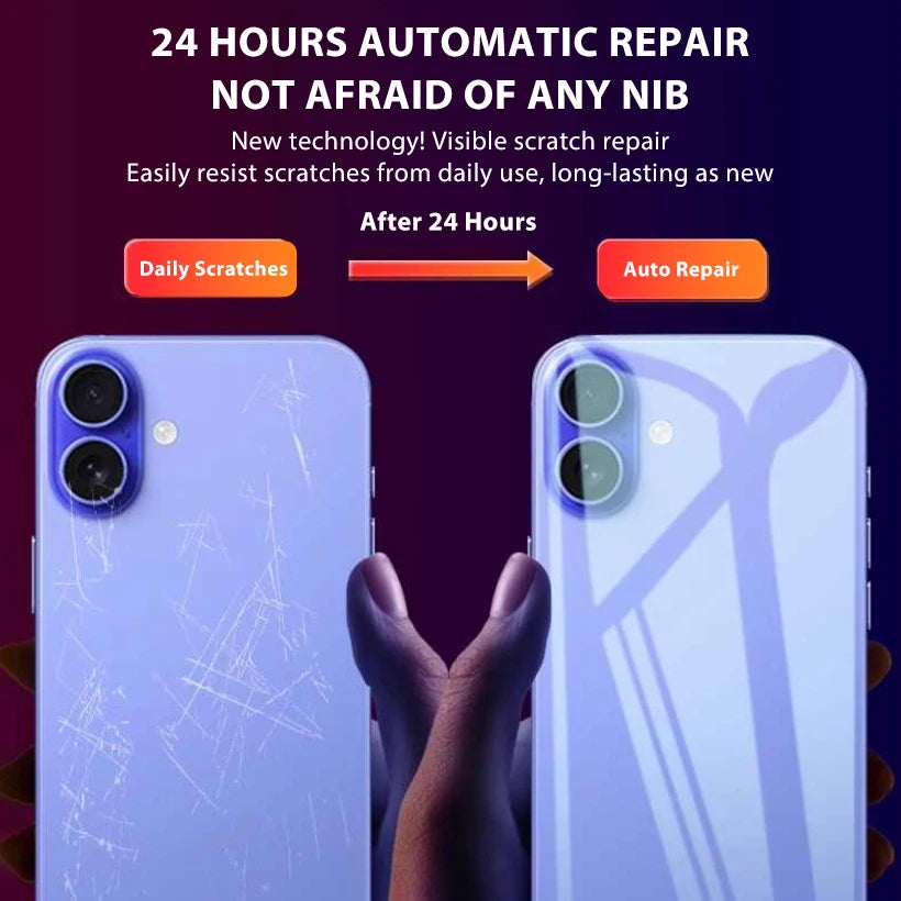 1-4 Pack Back Hydrogel Film iPhone 16 15 14 13 12 11 XS XR X SE 8 7 6 Pro Max Soft Clear Protector
