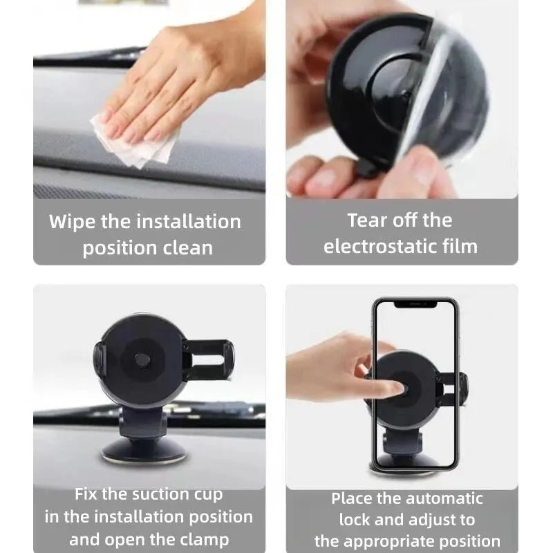 Universal Windshield Suction Cup Phone Holder for Smartphones
