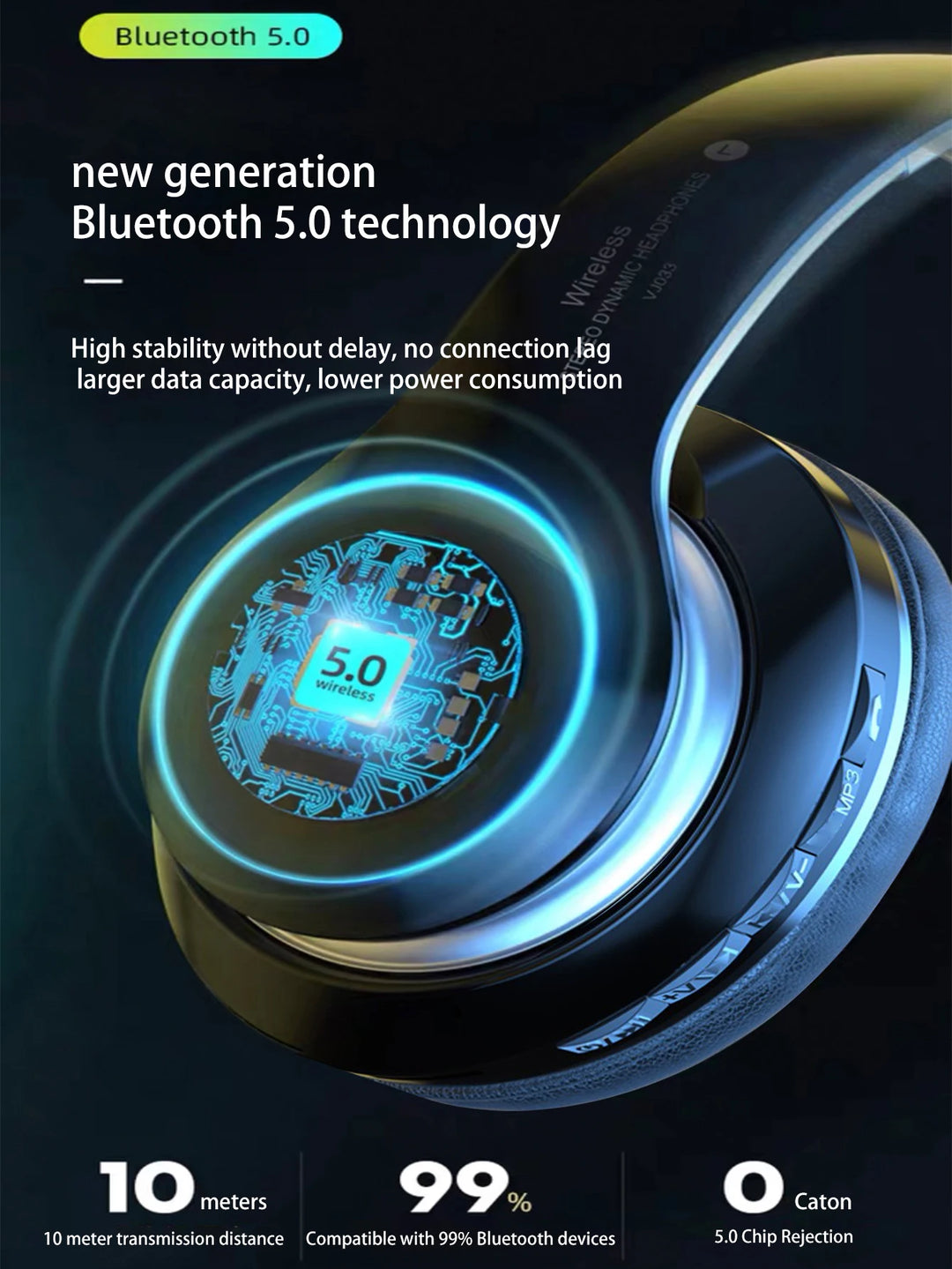 T-WOLF Wireless Bluetooth Headset - Daily Wear with Clarity & Convenience