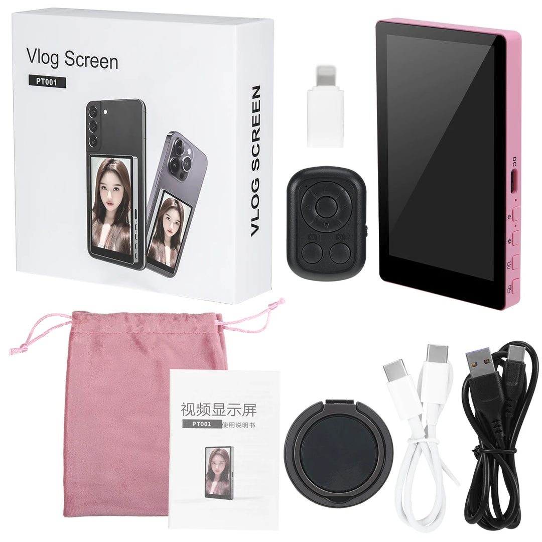 Wireless Lavalier Mic & Magnetic Monitor Kit for Smartphone Vlogging
