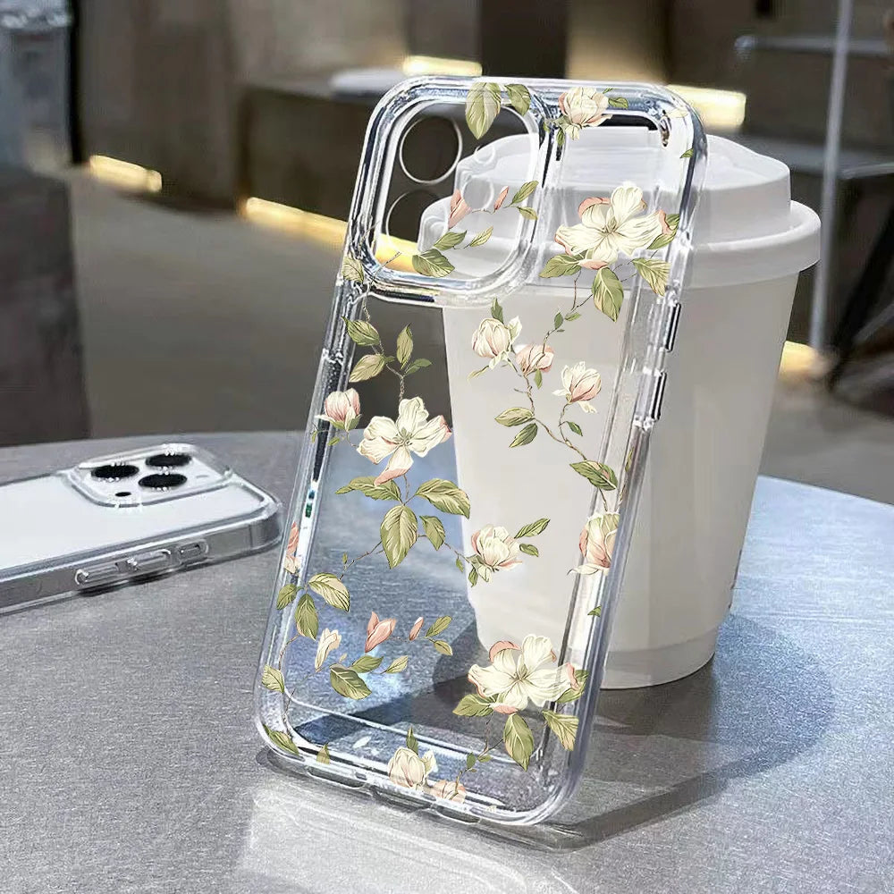 Clear Flower Case iPhone 17, 16, 15, 14, 13