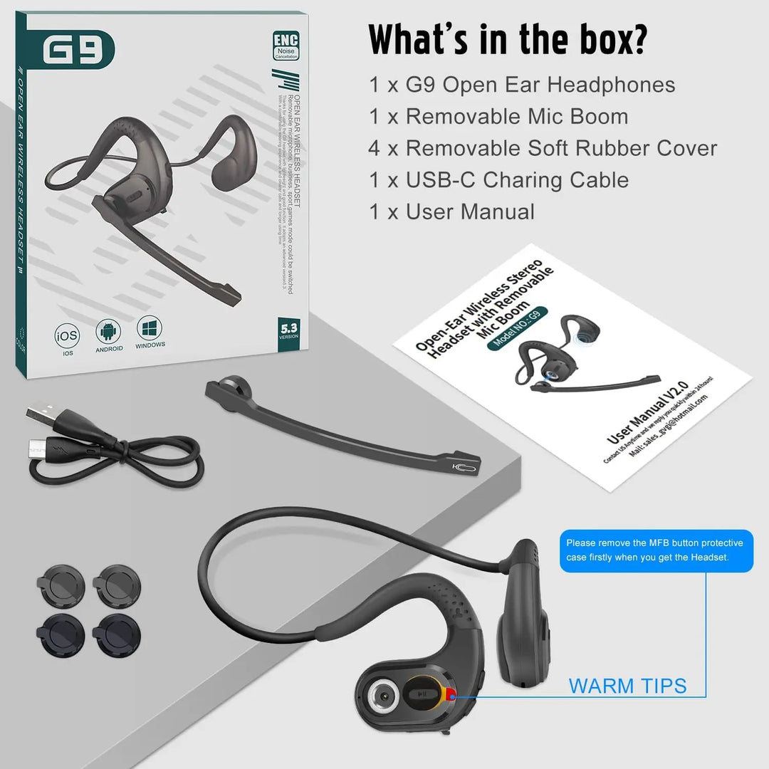 Arikasen Bluetooth 5.3 Headphones with Detachable Mic — bluetooth headphones