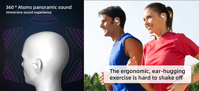 Waterproof Sports Earbuds - GDLYL Bluetooth 5.4 Ear Hook Earbuds