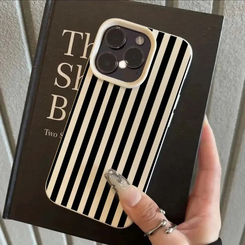 Colorful Striped INS Couple Phone Case for iPhone 17, 16, 15 — iPhone 16 Couple Case