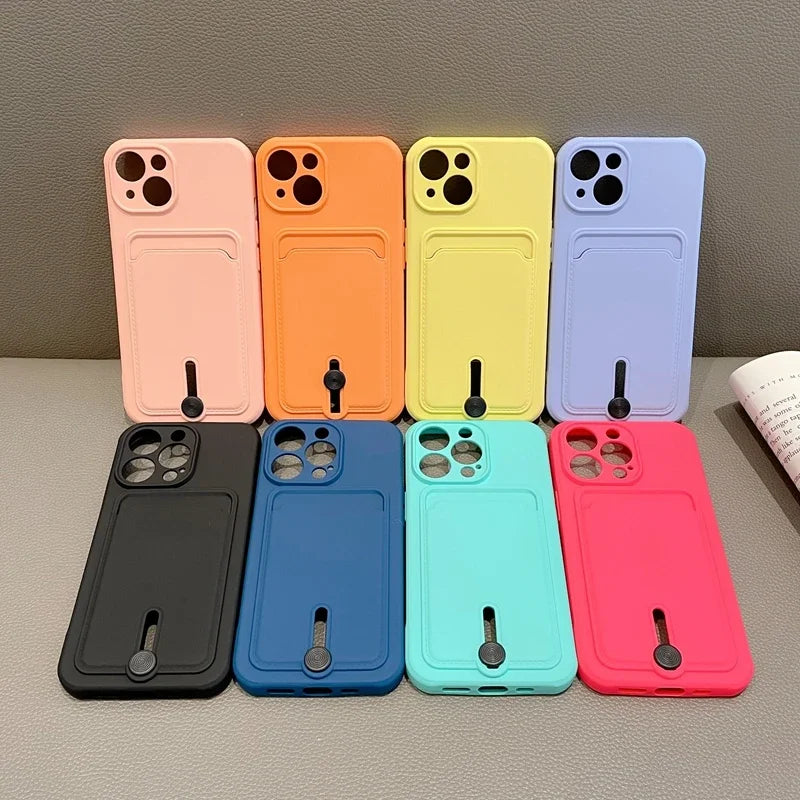 iPhone 16 15 14 Silicone Card Holder Case with Full Camera Protection — iPhone 16 Silicone Card Holder Case
