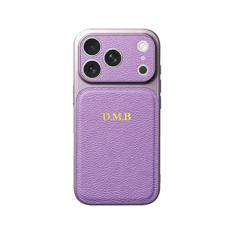 Custom Initial Letter Leather Case for iPhone 17 16 15 — luxury leather case for iPhone
