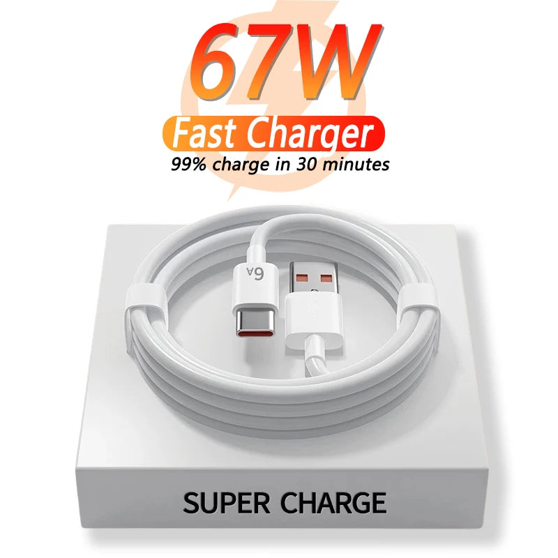 Xiaomi 67W USB Fast Charger & Cable for Poco Redmi Note — Xiaomi 67W Fast Charger