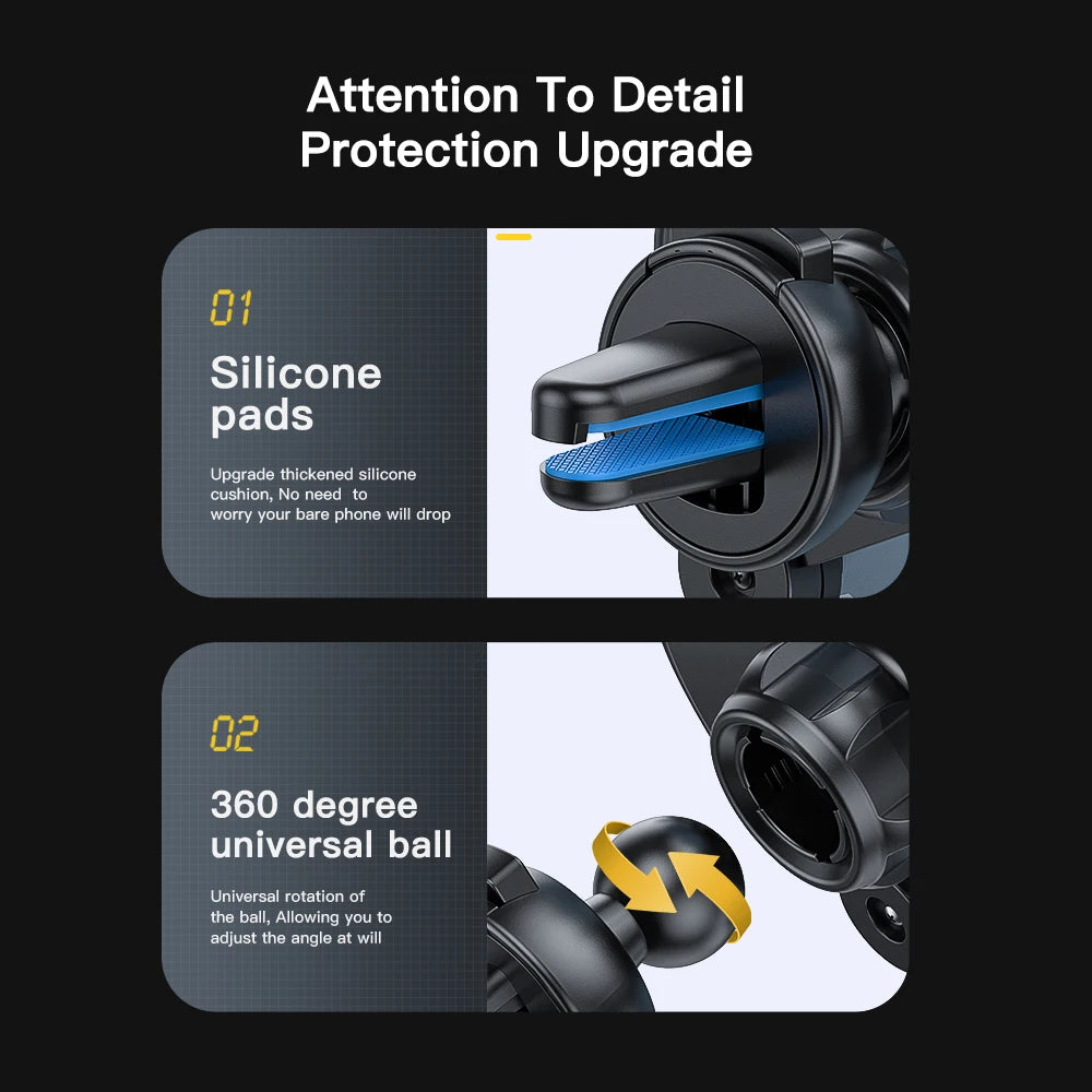 ESSAGER Gravity Car Phone Holder | Air Vent Mount 6-Point Grip for iPhone 14 13 Samsung Xiaomi