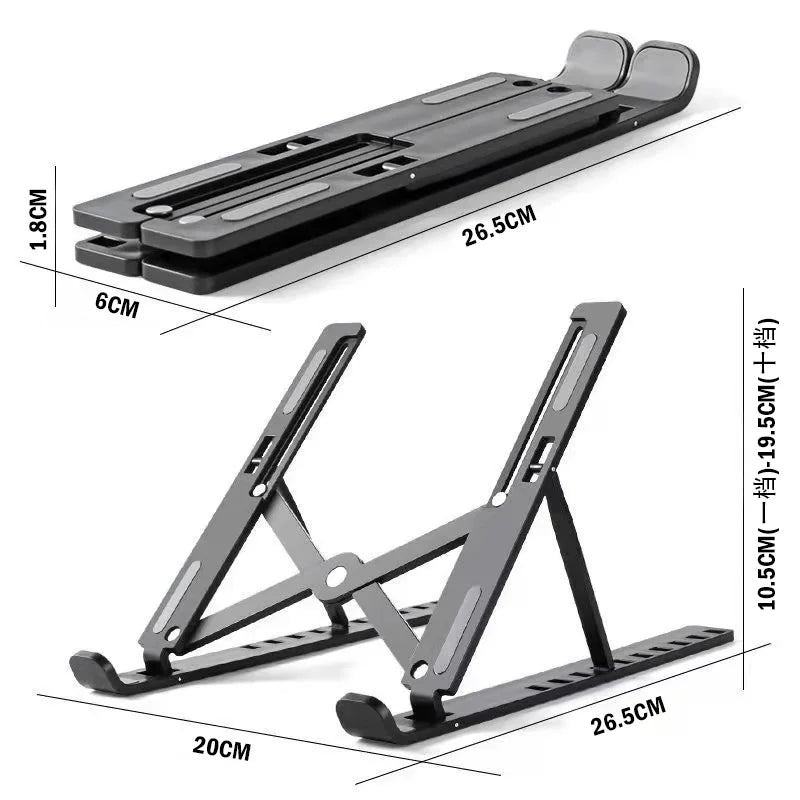 Foldable Adjustable Laptop Stand – Portable ABS Bracket for MacBook Air Pro PC