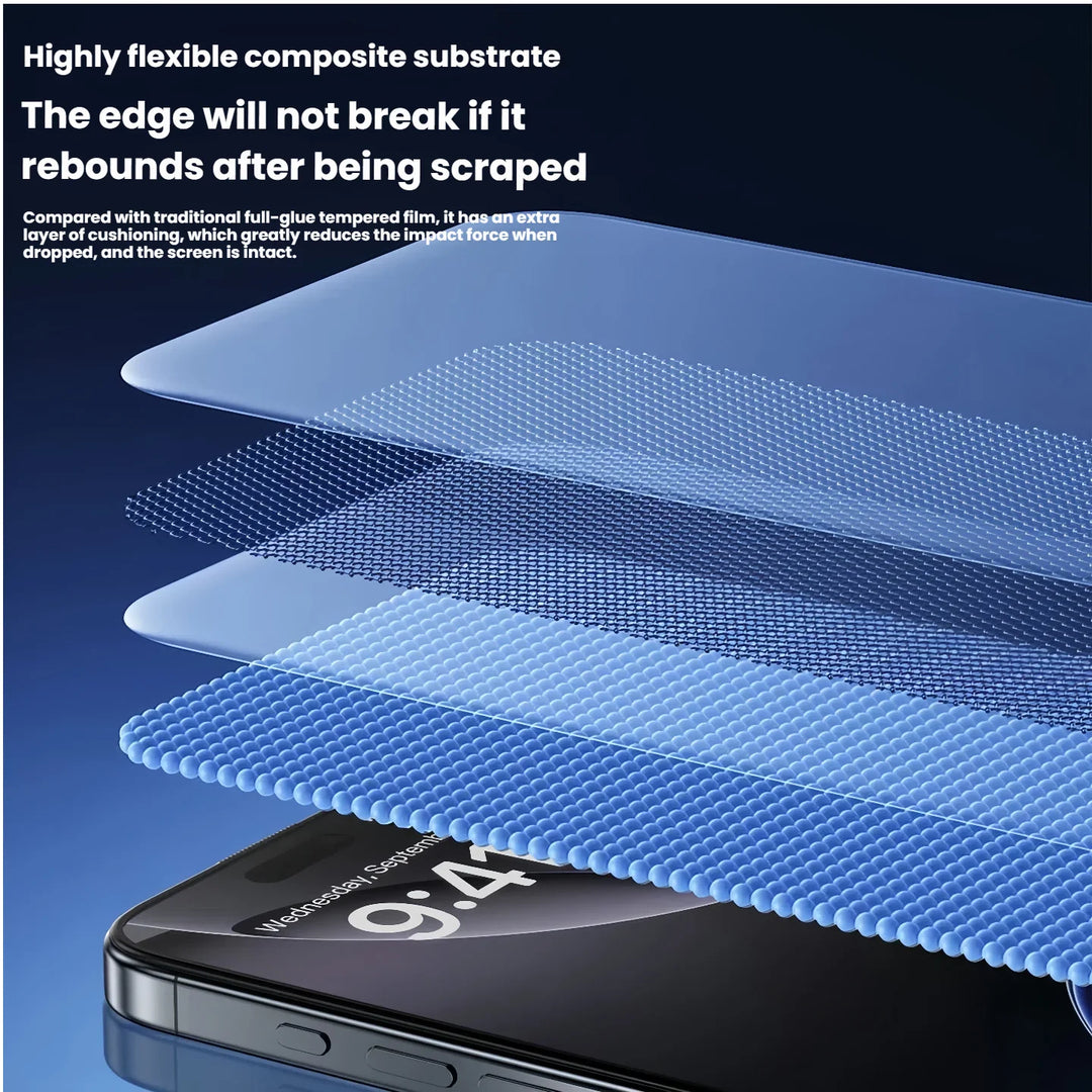 3-Pack Gorilla Glass Screen Protector iPhone 17 16 15 Pro Shockproof HD Clear Anti-Scratch Tempered Film
