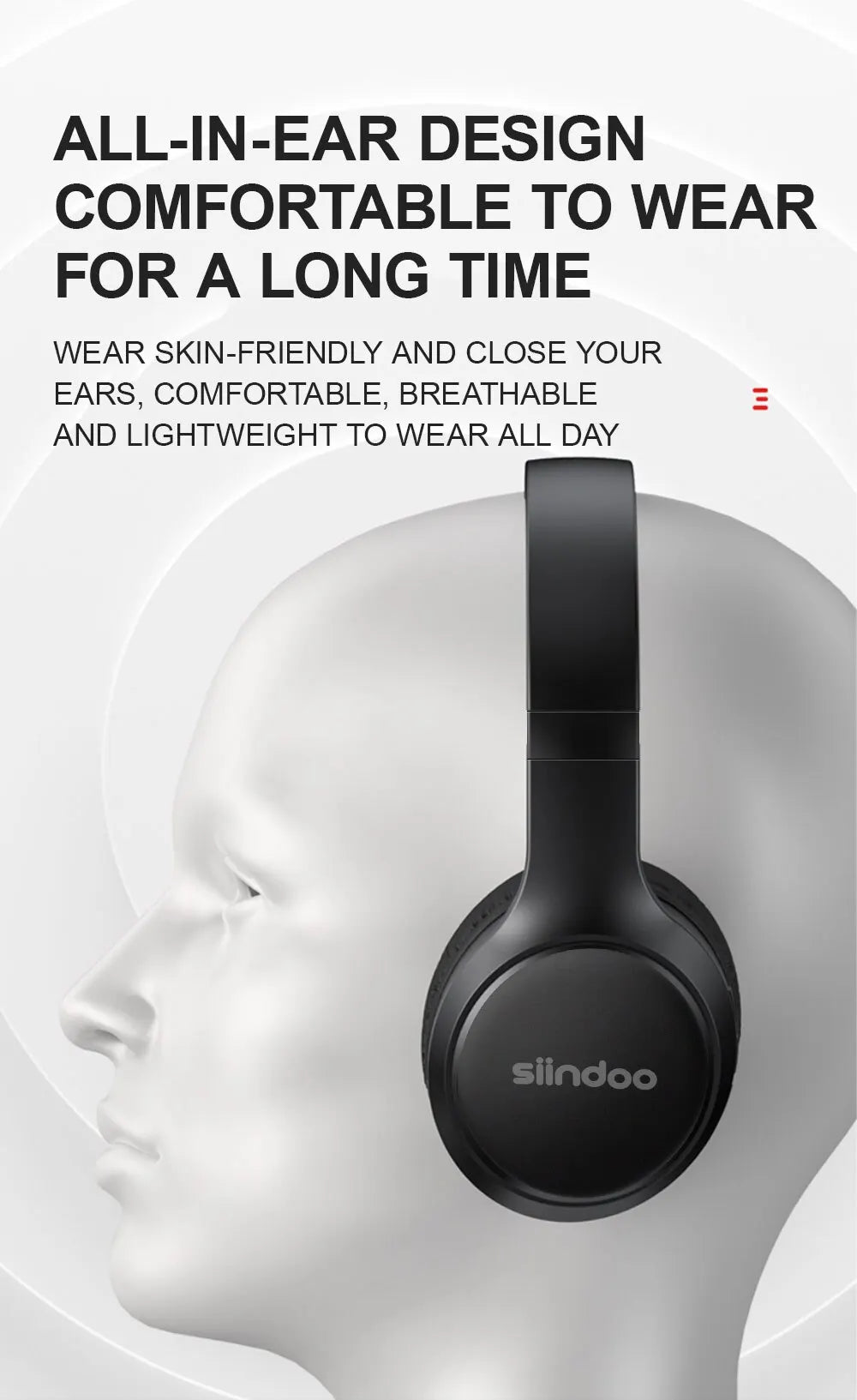 Siindoo JH-919 Wireless Headphones: Long-Lasting Battery & Deep Bass