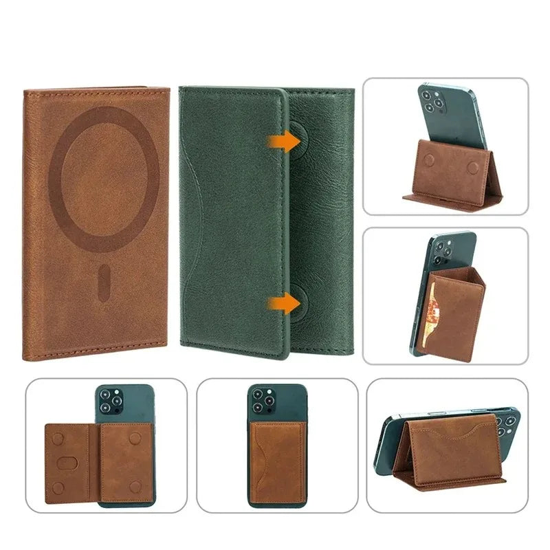 Best MagSafe Leather Wallet Case for iPhone 14 to 16 Pro Max - Secure Card Holder