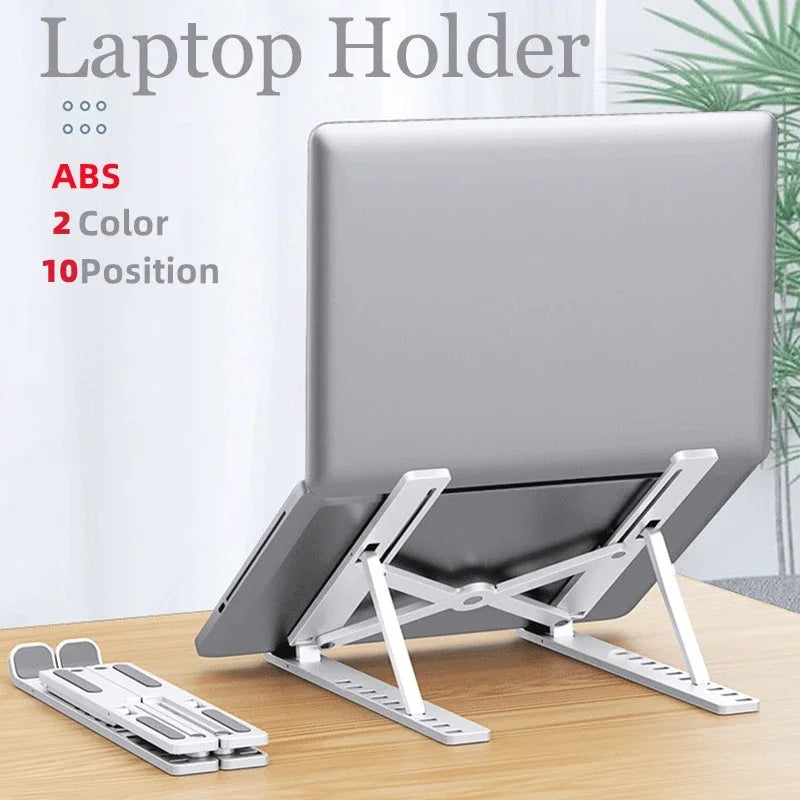 Foldable Adjustable Laptop Stand – Portable ABS Bracket for MacBook Air Pro PC