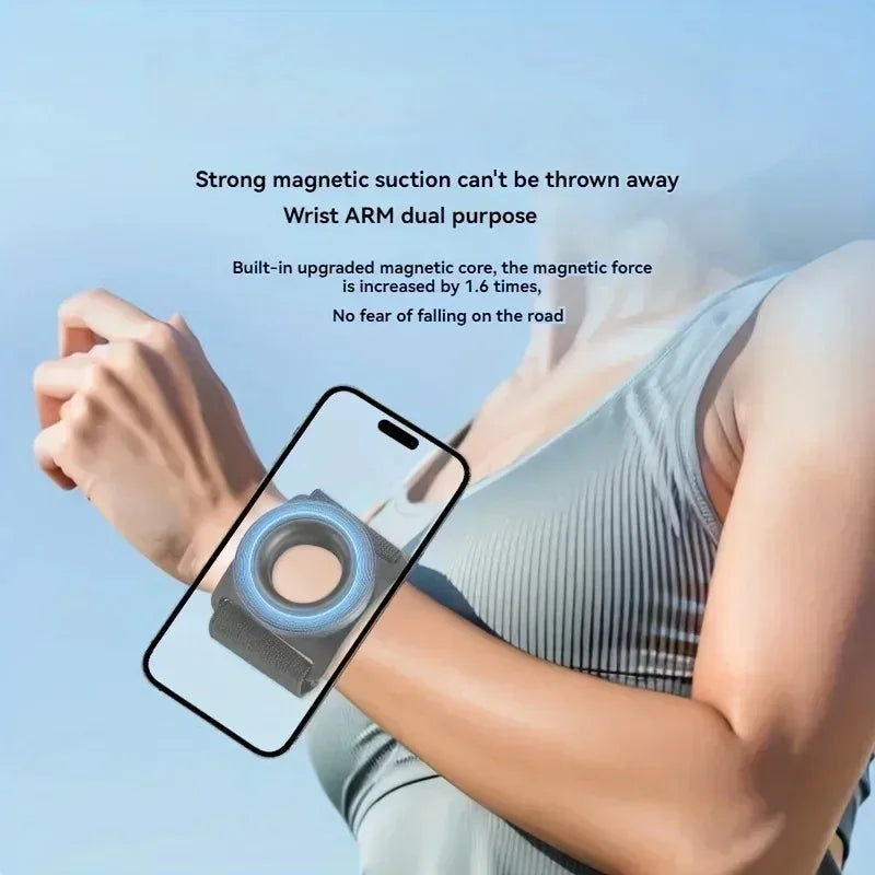 Magnetic Phone Mount Wrist Arm Strap 360° Rotation N52 Magnet