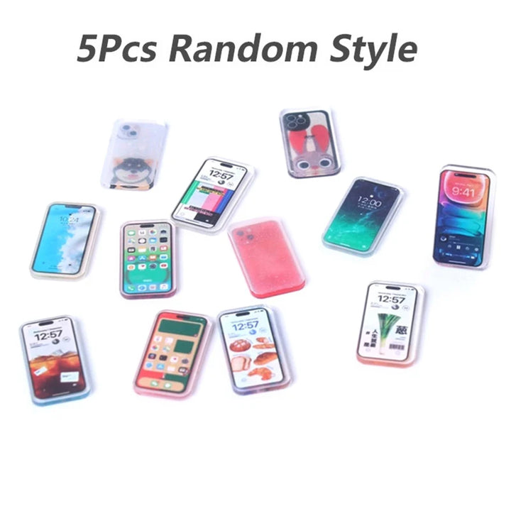 Mini Mobile Phones for Dollhouses - Magsafe Accessories Included