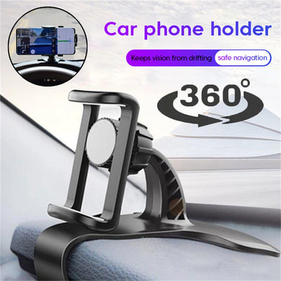 Maerknon 360° Rotatable Car Phone Holder | Dashboard Rearview Mirror Clip Mount | Universal Stand