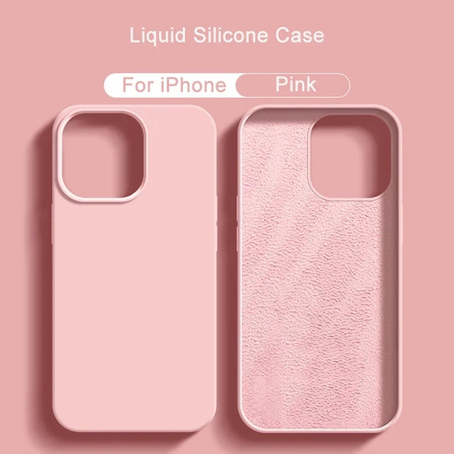 keai Original Liquid Silicone iPhone Case | Shockproof Anti-Scratch Cover iPhone 15–11 Pro Max Plus