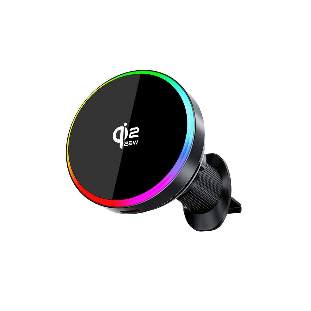 KEBETEME 15W Wireless Charging Car Mount – Vacuum Suction Magnetic Phone Holder