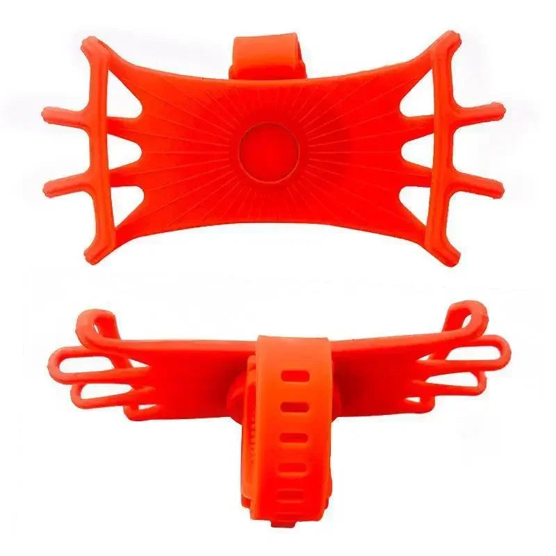 360 Rotatable Silicone Bike & Motorcycle Phone Holder – Universal Handlebar Mount
